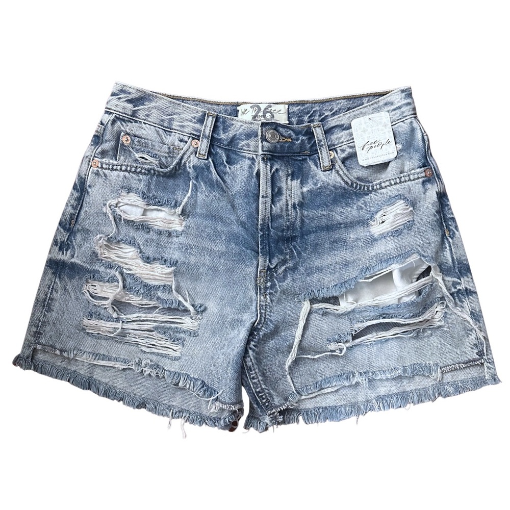NWT Free People Slashed High Rise Denim Shorts